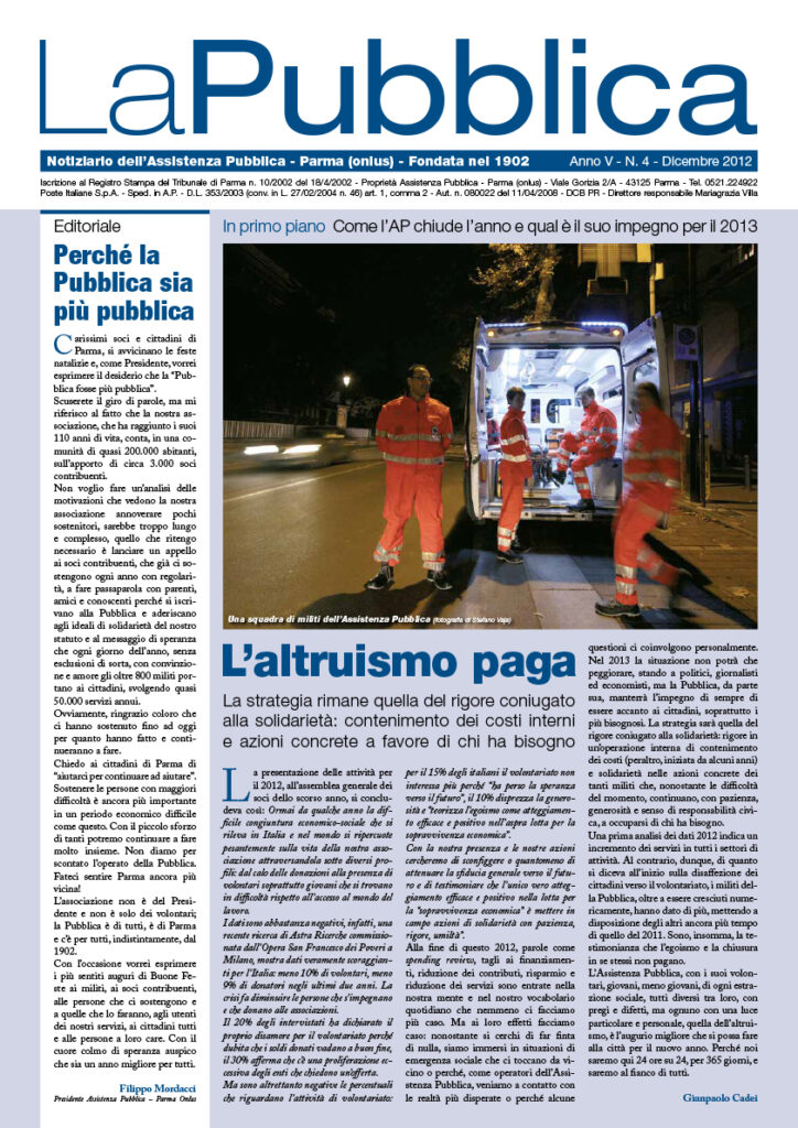 Leggi il Notiziario La Pubblica dicembre 2012