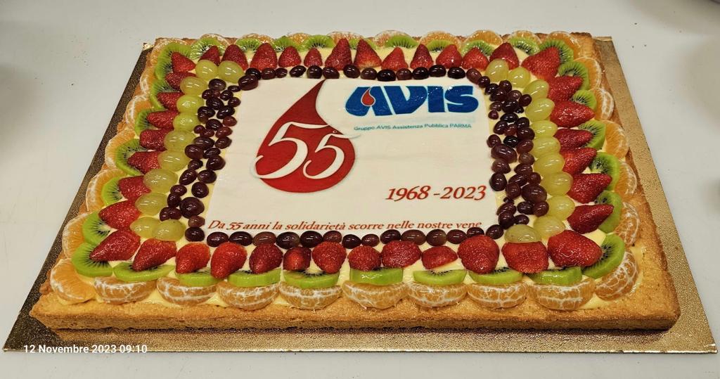 Torta del 55° anniversario di fondazione del Gruppo Avis AP Parma